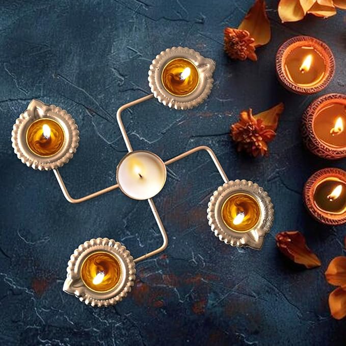 Metal Swastik Diya / Urli - Image 2