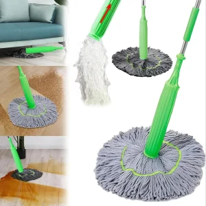 2-in-1 Self-Wringing Mop - Bottle Mop (Green)